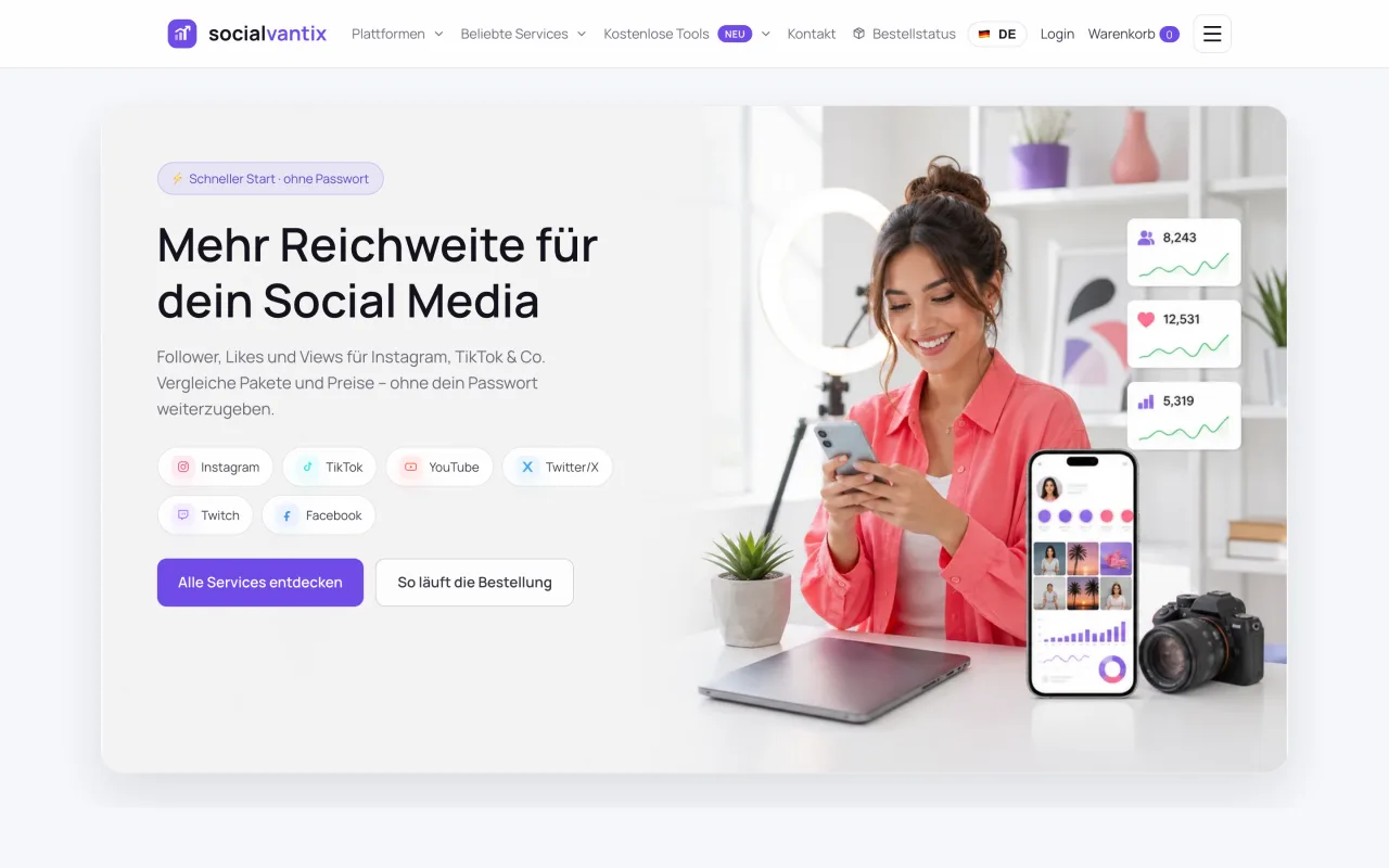 Socialvantix: Startseite